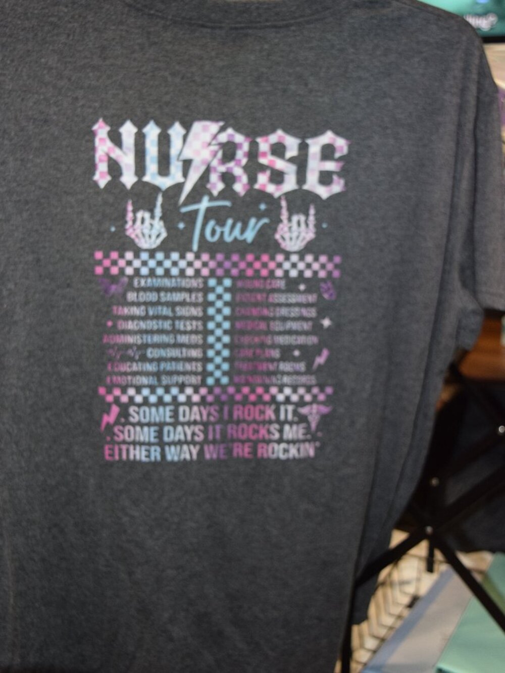 Nurse Tee, "Nurse on Tour", Dark Gray, Size XXL